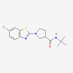 molecular formula C16H20FN3OS B6472603 N-tert-butyl-1-(6-fluoro-1,3-benzothiazol-2-yl)pyrrolidine-3-carboxamide CAS No. 2640966-03-4