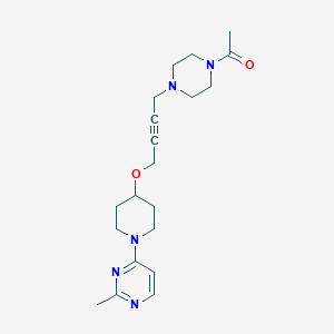 molecular formula C20H29N5O2 B6472605 1-[4-(4-{[1-(2-methylpyrimidin-4-yl)piperidin-4-yl]oxy}but-2-yn-1-yl)piperazin-1-yl]ethan-1-one CAS No. 2640819-10-7