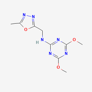 4,6-dimethoxy-N-[(5-methyl-1,3,4-oxadiazol-2-yl)methyl]-1,3,5-triazin-2-amine