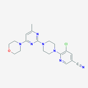 molecular formula C19H22ClN7O B6472645 5-chloro-6-{4-[4-methyl-6-(morpholin-4-yl)pyrimidin-2-yl]piperazin-1-yl}pyridine-3-carbonitrile CAS No. 2640880-74-4