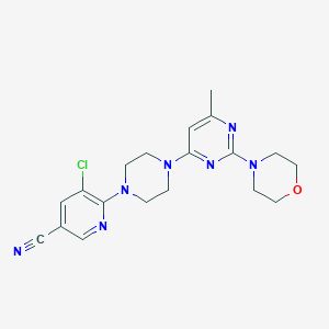 5-chloro-6-{4-[6-methyl-2-(morpholin-4-yl)pyrimidin-4-yl]piperazin-1-yl}pyridine-3-carbonitrile