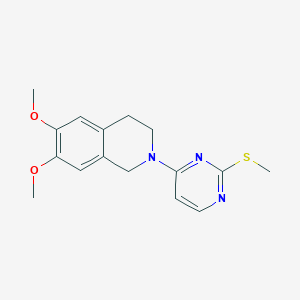 molecular formula C16H19N3O2S B6472712 6,7-dimethoxy-2-[2-(methylsulfanyl)pyrimidin-4-yl]-1,2,3,4-tetrahydroisoquinoline CAS No. 2640955-99-1