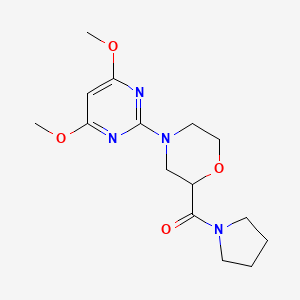 molecular formula C15H22N4O4 B6472823 4-(4,6-dimethoxypyrimidin-2-yl)-2-(pyrrolidine-1-carbonyl)morpholine CAS No. 2640885-03-4