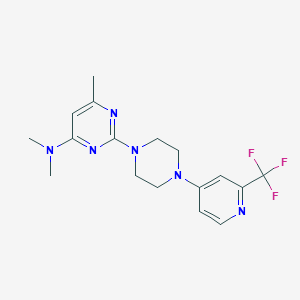 molecular formula C17H21F3N6 B6472844 N,N,6-trimethyl-2-{4-[2-(trifluoromethyl)pyridin-4-yl]piperazin-1-yl}pyrimidin-4-amine CAS No. 2640885-46-5