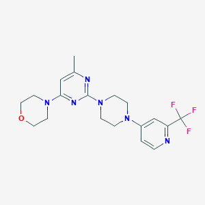 molecular formula C19H23F3N6O B6472861 4-(6-methyl-2-{4-[2-(trifluoromethyl)pyridin-4-yl]piperazin-1-yl}pyrimidin-4-yl)morpholine CAS No. 2640959-93-7