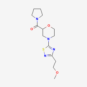 molecular formula C14H22N4O3S B6472884 4-[3-(2-methoxyethyl)-1,2,4-thiadiazol-5-yl]-2-(pyrrolidine-1-carbonyl)morpholine CAS No. 2640960-35-4