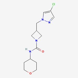 3-[(4-chloro-1H-pyrazol-1-yl)methyl]-N-(oxan-4-yl)azetidine-1-carboxamide