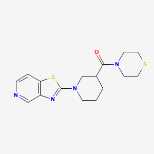 molecular formula C16H20N4OS2 B6472910 4-(1-{[1,3]thiazolo[4,5-c]pyridin-2-yl}piperidine-3-carbonyl)thiomorpholine CAS No. 2640866-20-0