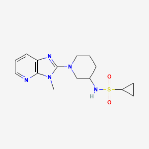 molecular formula C15H21N5O2S B6472917 N-(1-{3-methyl-3H-imidazo[4,5-b]pyridin-2-yl}piperidin-3-yl)cyclopropanesulfonamide CAS No. 2640958-10-5