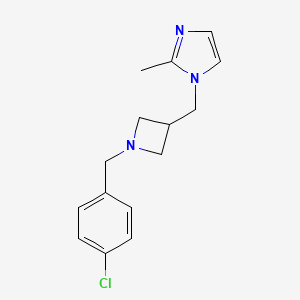 molecular formula C15H18ClN3 B6472944 1-({1-[(4-chlorophenyl)methyl]azetidin-3-yl}methyl)-2-methyl-1H-imidazole CAS No. 2640967-98-0