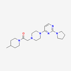 molecular formula C20H32N6O B6472952 1-(4-methylpiperidin-1-yl)-2-{4-[2-(pyrrolidin-1-yl)pyrimidin-4-yl]piperazin-1-yl}ethan-1-one CAS No. 2640970-27-8