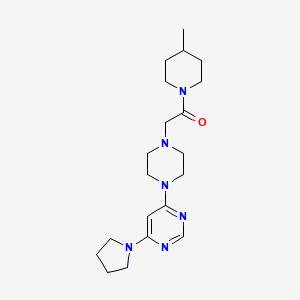 1-(4-methylpiperidin-1-yl)-2-{4-[6-(pyrrolidin-1-yl)pyrimidin-4-yl]piperazin-1-yl}ethan-1-one