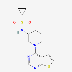 N-(1-{thieno[2,3-d]pyrimidin-4-yl}piperidin-3-yl)cyclopropanesulfonamide