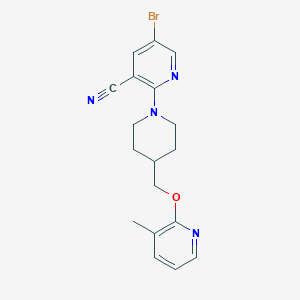 molecular formula C18H19BrN4O B6472965 5-bromo-2-(4-{[(3-methylpyridin-2-yl)oxy]methyl}piperidin-1-yl)pyridine-3-carbonitrile CAS No. 2640873-97-6