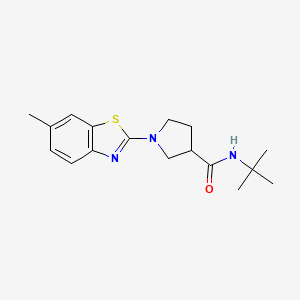 molecular formula C17H23N3OS B6472986 N-tert-butyl-1-(6-methyl-1,3-benzothiazol-2-yl)pyrrolidine-3-carboxamide CAS No. 2640959-00-6