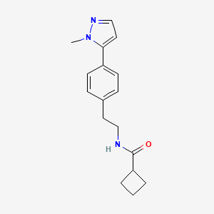 molecular formula C17H21N3O B6472994 N-{2-[4-(1-methyl-1H-pyrazol-5-yl)phenyl]ethyl}cyclobutanecarboxamide CAS No. 2640861-36-3