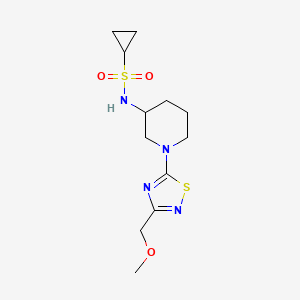 molecular formula C12H20N4O3S2 B6473007 N-{1-[3-(methoxymethyl)-1,2,4-thiadiazol-5-yl]piperidin-3-yl}cyclopropanesulfonamide CAS No. 2640830-98-2