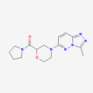 molecular formula C15H20N6O2 B6473013 4-{3-methyl-[1,2,4]triazolo[4,3-b]pyridazin-6-yl}-2-(pyrrolidine-1-carbonyl)morpholine CAS No. 2640959-81-3