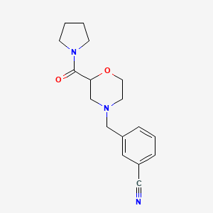 molecular formula C17H21N3O2 B6473031 3-{[2-(pyrrolidine-1-carbonyl)morpholin-4-yl]methyl}benzonitrile CAS No. 2640968-05-2