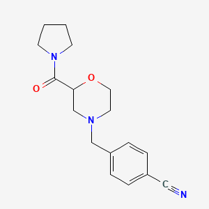 molecular formula C17H21N3O2 B6473037 4-{[2-(pyrrolidine-1-carbonyl)morpholin-4-yl]methyl}benzonitrile CAS No. 2640866-06-2