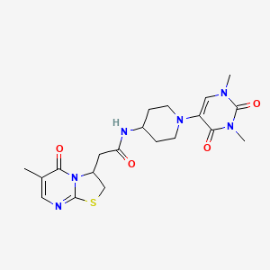 N-[1-(1,3-dimethyl-2,4-dioxo-1,2,3,4-tetrahydropyrimidin-5-yl)piperidin-4-yl]-2-{6-methyl-5-oxo-2H,3H,5H-[1,3]thiazolo[3,2-a]pyrimidin-3-yl}acetamide