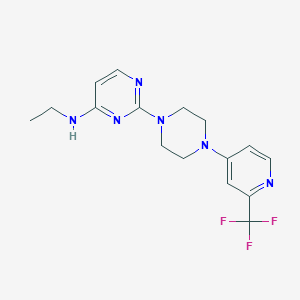 molecular formula C16H19F3N6 B6473087 N-ethyl-2-{4-[2-(trifluoromethyl)pyridin-4-yl]piperazin-1-yl}pyrimidin-4-amine CAS No. 2640968-01-8