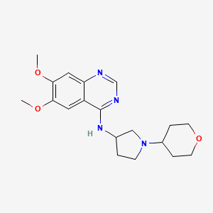 molecular formula C19H26N4O3 B6473096 6,7-dimethoxy-N-[1-(oxan-4-yl)pyrrolidin-3-yl]quinazolin-4-amine CAS No. 2640889-68-3