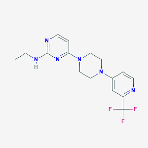 molecular formula C16H19F3N6 B6473097 N-ethyl-4-{4-[2-(trifluoromethyl)pyridin-4-yl]piperazin-1-yl}pyrimidin-2-amine CAS No. 2640842-22-2