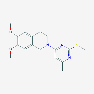 molecular formula C17H21N3O2S B6473122 6,7-dimethoxy-2-[6-methyl-2-(methylsulfanyl)pyrimidin-4-yl]-1,2,3,4-tetrahydroisoquinoline CAS No. 2640885-78-3