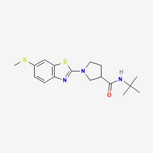 molecular formula C17H23N3OS2 B6473140 N-tert-butyl-1-[6-(methylsulfanyl)-1,3-benzothiazol-2-yl]pyrrolidine-3-carboxamide CAS No. 2640958-16-1