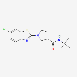 molecular formula C16H20ClN3OS B6473224 N-tert-butyl-1-(6-chloro-1,3-benzothiazol-2-yl)pyrrolidine-3-carboxamide CAS No. 2640954-67-0