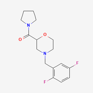 molecular formula C16H20F2N2O2 B6473259 4-[(2,5-difluorophenyl)methyl]-2-(pyrrolidine-1-carbonyl)morpholine CAS No. 2640973-70-0