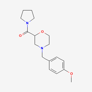 molecular formula C17H24N2O3 B6473269 4-[(4-methoxyphenyl)methyl]-2-(pyrrolidine-1-carbonyl)morpholine CAS No. 2640882-11-5