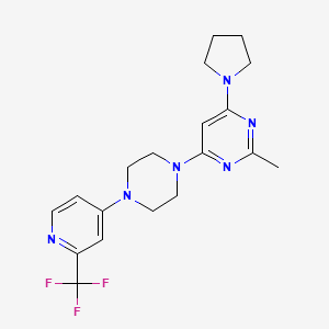 molecular formula C19H23F3N6 B6473287 2-methyl-4-(pyrrolidin-1-yl)-6-{4-[2-(trifluoromethyl)pyridin-4-yl]piperazin-1-yl}pyrimidine CAS No. 2640885-08-9