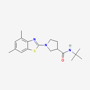 molecular formula C18H25N3OS B6473314 N-tert-butyl-1-(4,6-dimethyl-1,3-benzothiazol-2-yl)pyrrolidine-3-carboxamide CAS No. 2640845-72-1