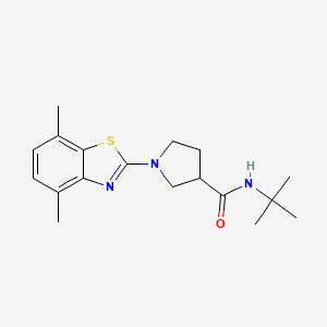 N-tert-butyl-1-(4,7-dimethyl-1,3-benzothiazol-2-yl)pyrrolidine-3-carboxamide