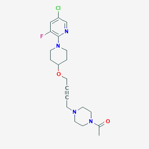 1-[4-(4-{[1-(5-chloro-3-fluoropyridin-2-yl)piperidin-4-yl]oxy}but-2-yn-1-yl)piperazin-1-yl]ethan-1-one