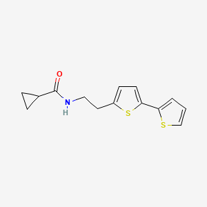 molecular formula C14H15NOS2 B6473408 N-(2-{[2,2'-bithiophene]-5-yl}ethyl)cyclopropanecarboxamide CAS No. 2640861-99-8