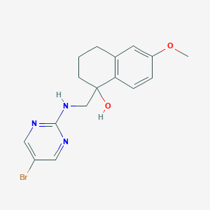 molecular formula C16H18BrN3O2 B6473415 1-{[(5-bromopyrimidin-2-yl)amino]methyl}-6-methoxy-1,2,3,4-tetrahydronaphthalen-1-ol CAS No. 2640976-48-1