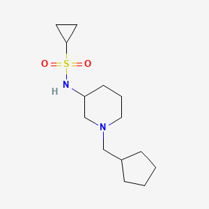 molecular formula C14H26N2O2S B6473417 N-[1-(cyclopentylmethyl)piperidin-3-yl]cyclopropanesulfonamide CAS No. 2640885-53-4