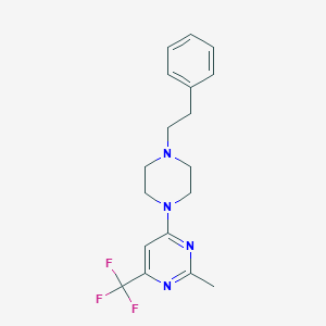 molecular formula C18H21F3N4 B6473436 2-methyl-4-[4-(2-phenylethyl)piperazin-1-yl]-6-(trifluoromethyl)pyrimidine CAS No. 2640965-07-5