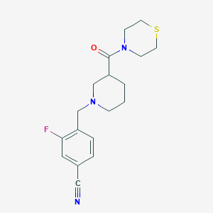 3-fluoro-4-{[3-(thiomorpholine-4-carbonyl)piperidin-1-yl]methyl}benzonitrile