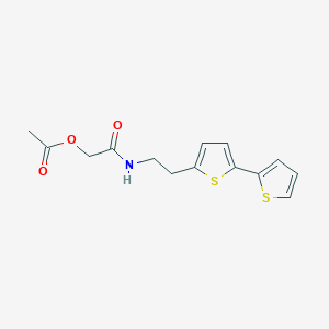 molecular formula C14H15NO3S2 B6473486 [(2-{[2,2'-bithiophene]-5-yl}ethyl)carbamoyl]methyl acetate CAS No. 2640891-75-2