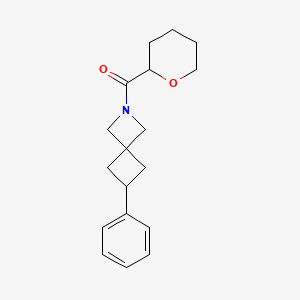 molecular formula C18H23NO2 B6473503 2-(oxane-2-carbonyl)-6-phenyl-2-azaspiro[3.3]heptane CAS No. 2640956-23-4