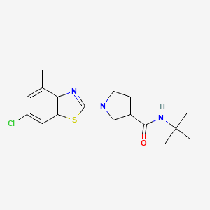 N-tert-butyl-1-(6-chloro-4-methyl-1,3-benzothiazol-2-yl)pyrrolidine-3-carboxamide