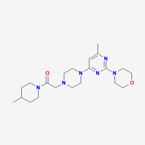 molecular formula C21H34N6O2 B6473551 2-{4-[6-methyl-2-(morpholin-4-yl)pyrimidin-4-yl]piperazin-1-yl}-1-(4-methylpiperidin-1-yl)ethan-1-one CAS No. 2640961-01-7