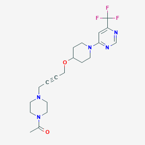 1-{4-[4-({1-[6-(trifluoromethyl)pyrimidin-4-yl]piperidin-4-yl}oxy)but-2-yn-1-yl]piperazin-1-yl}ethan-1-one