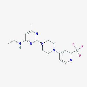 molecular formula C17H21F3N6 B6473583 N-ethyl-6-methyl-2-{4-[2-(trifluoromethyl)pyridin-4-yl]piperazin-1-yl}pyrimidin-4-amine CAS No. 2640958-15-0