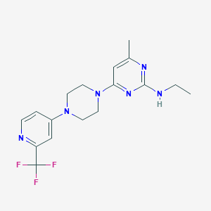 molecular formula C17H21F3N6 B6473598 N-ethyl-4-methyl-6-{4-[2-(trifluoromethyl)pyridin-4-yl]piperazin-1-yl}pyrimidin-2-amine CAS No. 2640888-55-5