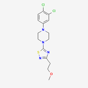 molecular formula C15H18Cl2N4OS B6473611 1-(3,4-dichlorophenyl)-4-[3-(2-methoxyethyl)-1,2,4-thiadiazol-5-yl]piperazine CAS No. 2640902-44-7